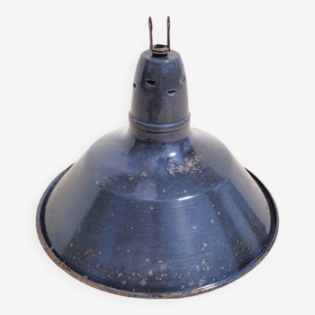 Vintage industrial lampshade in enameled sheet metal