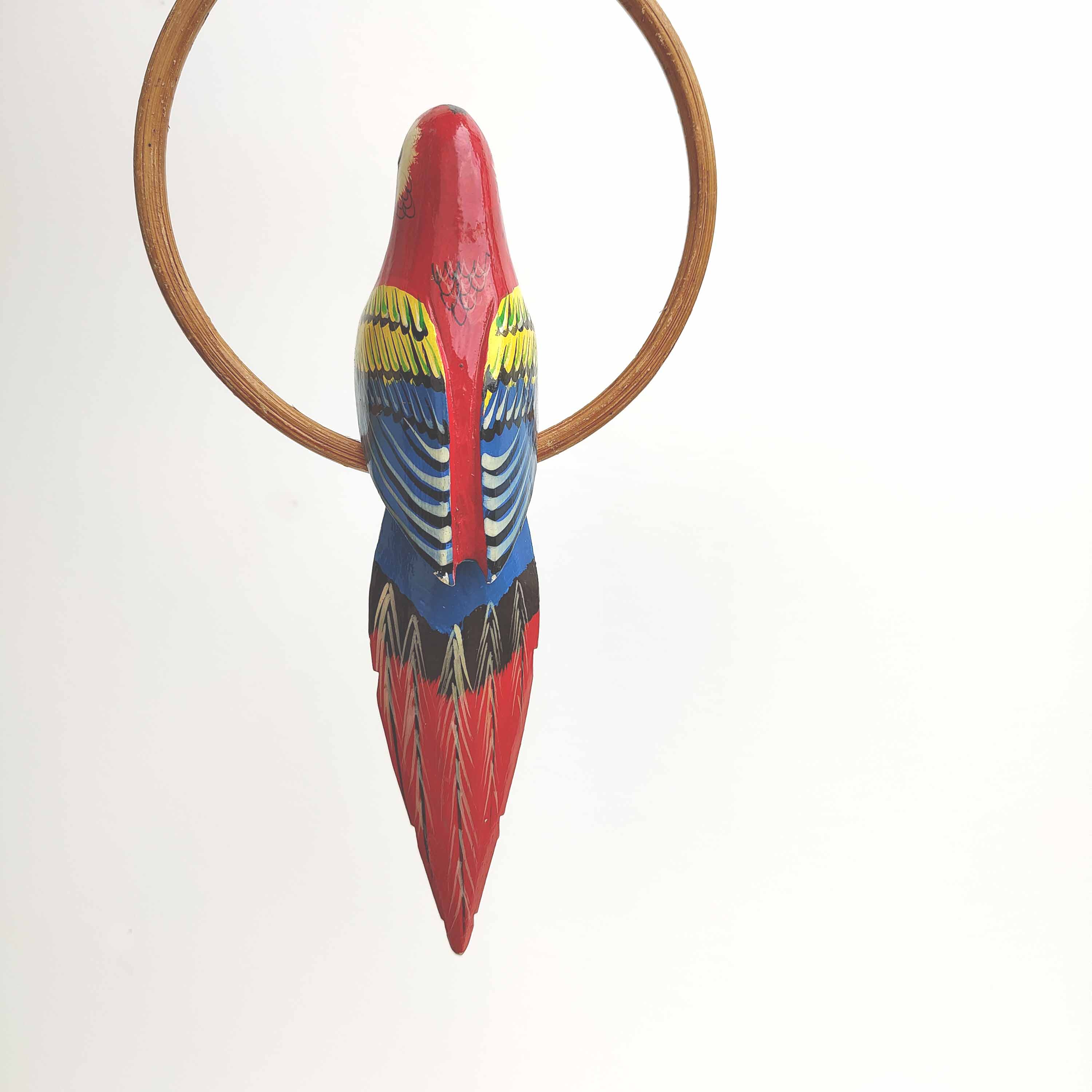 Suspension parrot wood and rattan