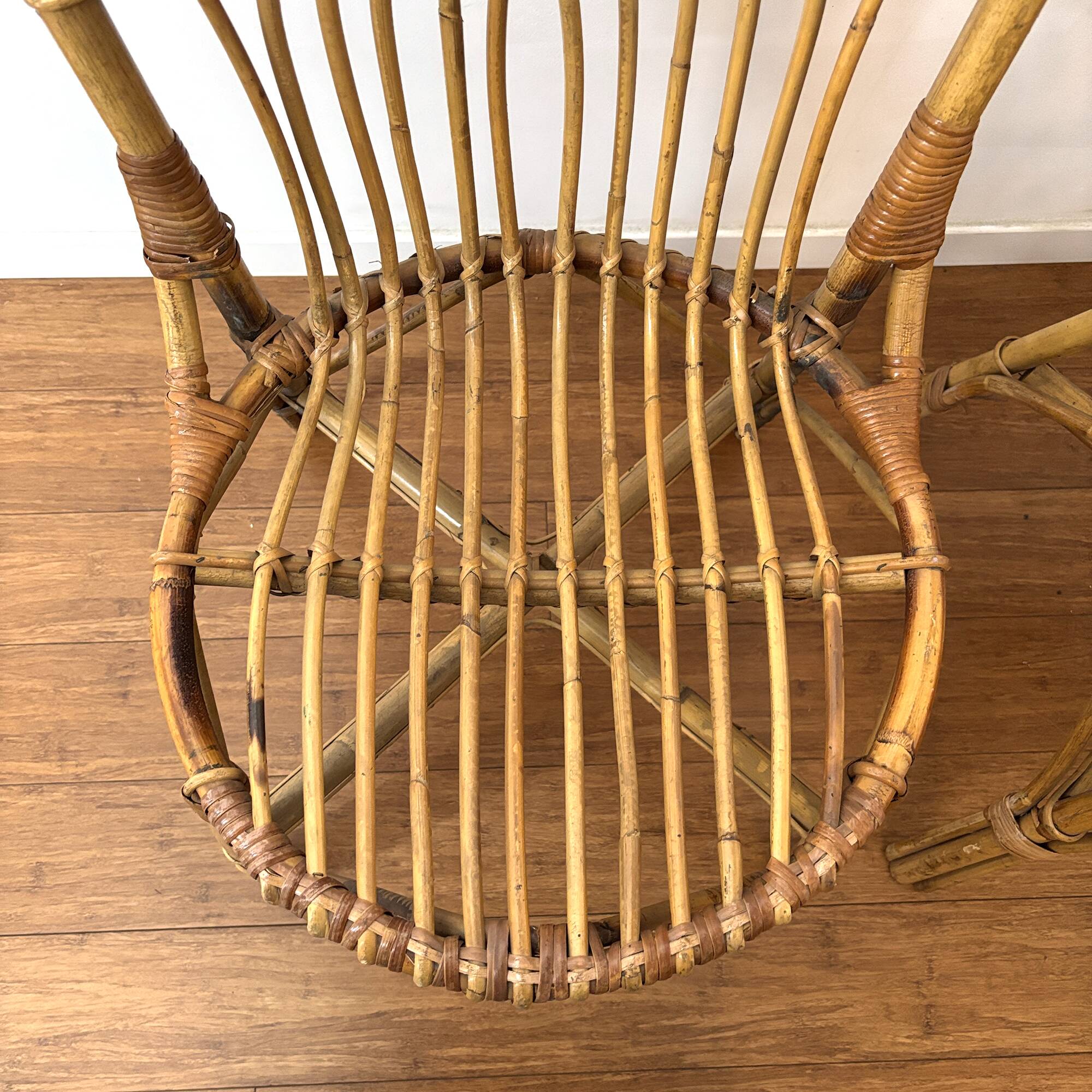 Pair of vintage 1960s rattan chairs
