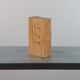 Vintage postmodern wooden puzzle sculpture by Gunnar Kanevad