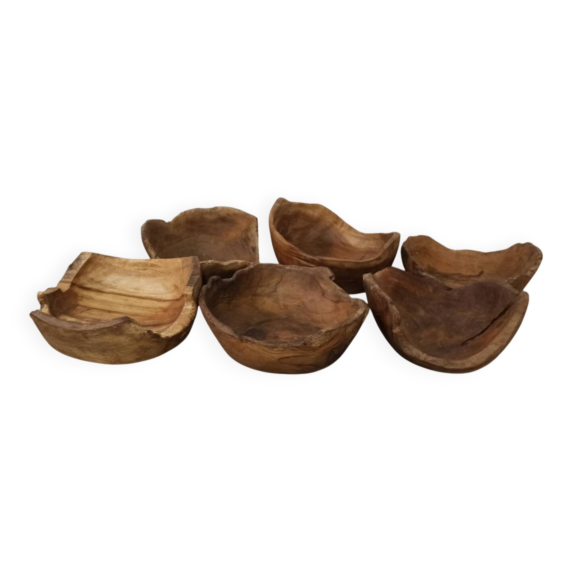 Set of 6 teak bowls
