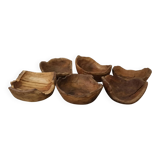 Set of 6 teak bowls