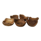 Set of 6 teak bowls