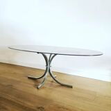 Oval smoked glass coffee table