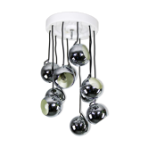 Lustre italien en cascade chromée du milieu du siècle par Guzzini pour Meblo