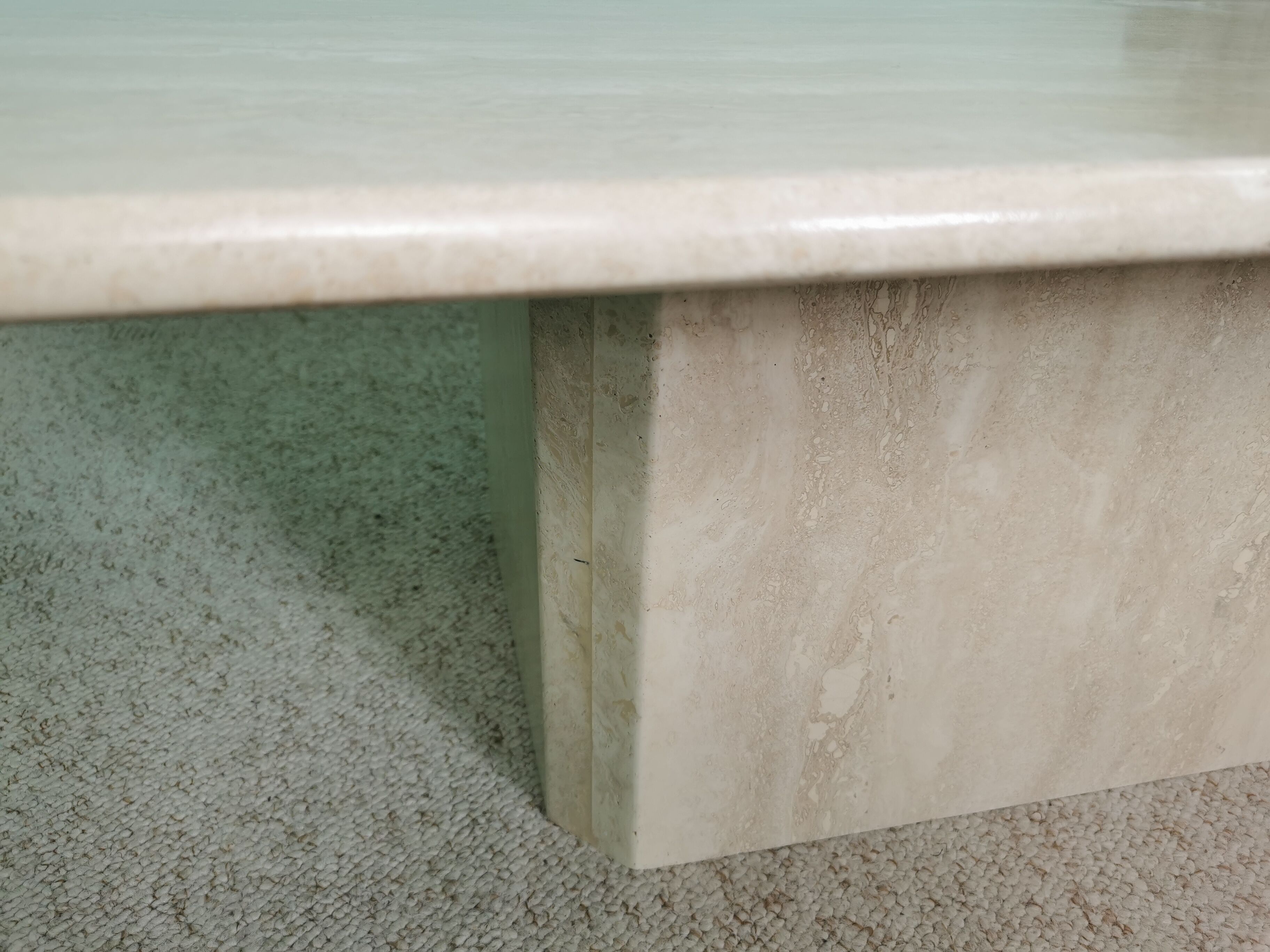 80's travertine coffee table