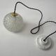 Pair of vintage round pendant lamps