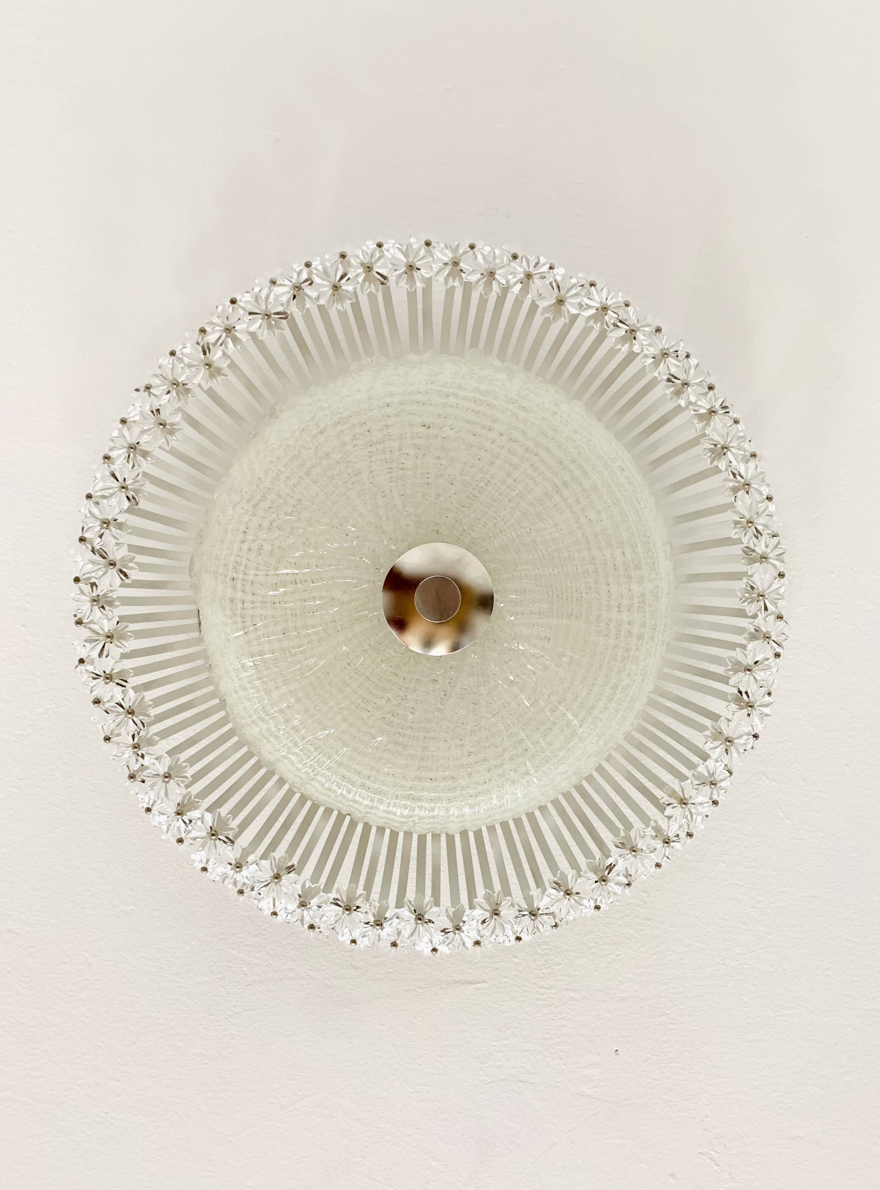 Large Floral Flush Lamp