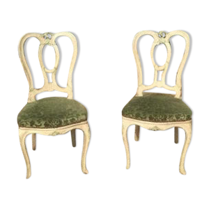 Paire de chaises laquées - style