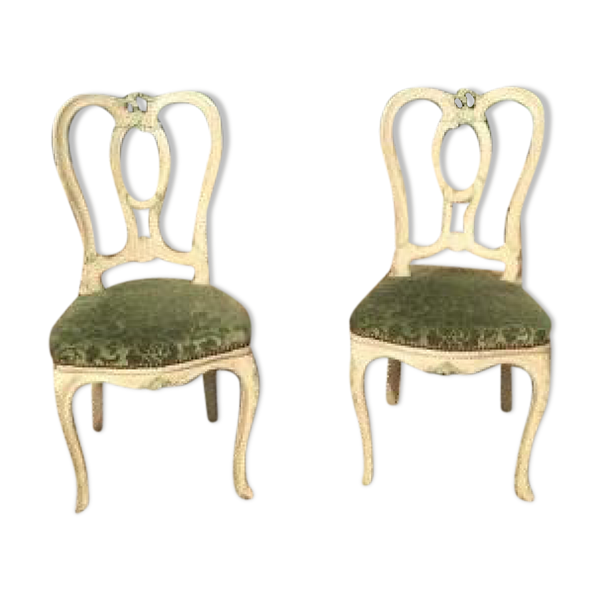 Paire de chaises laquées style Louis XV — Beyit