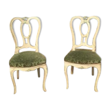 Paire de chaises laquées style Louis XV