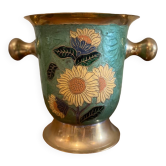 Old gilded brass ice bucket