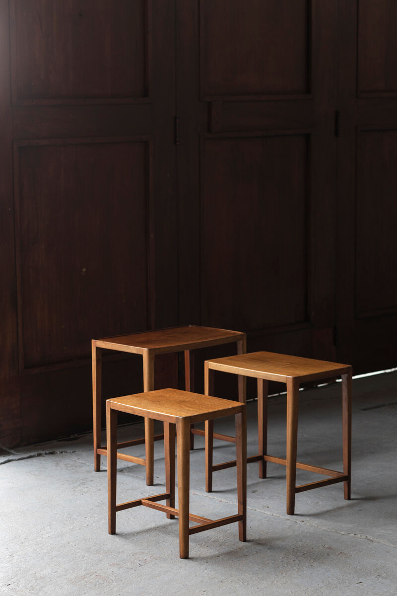 Set of 3 nesting tables in teak wood, Denmark, 1960’s