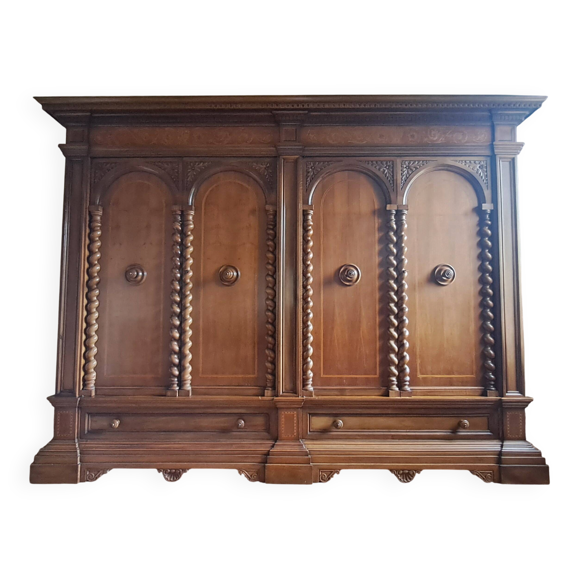 Armoire - néo-renaissance en bois massif sculpté - vente lot possible