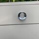 Narrow vintage beige bathroom cabinet 1970s