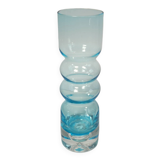 Hand-blown Scandinavian design ringed glass vase