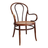 Thonet armchair in curved wood and canework