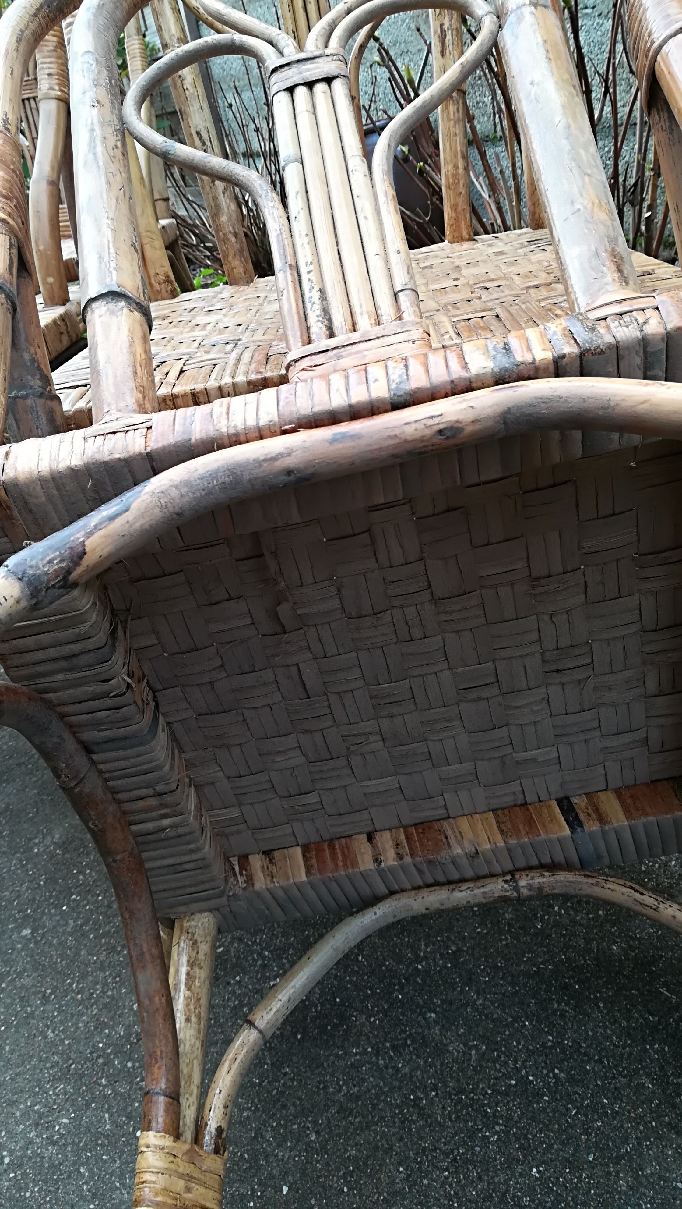 4 chaises rotin vintages