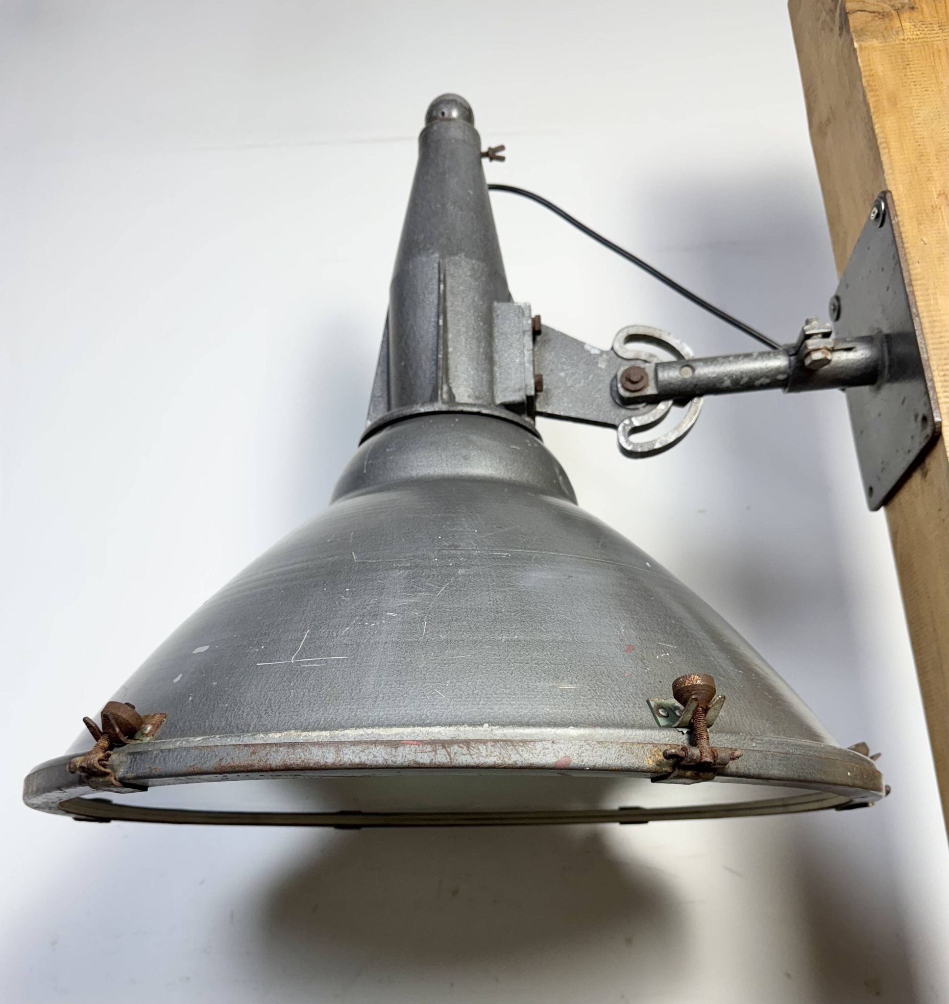 Large Vintage Industrial Aluminium Factory Wall Spotlight, 1970s