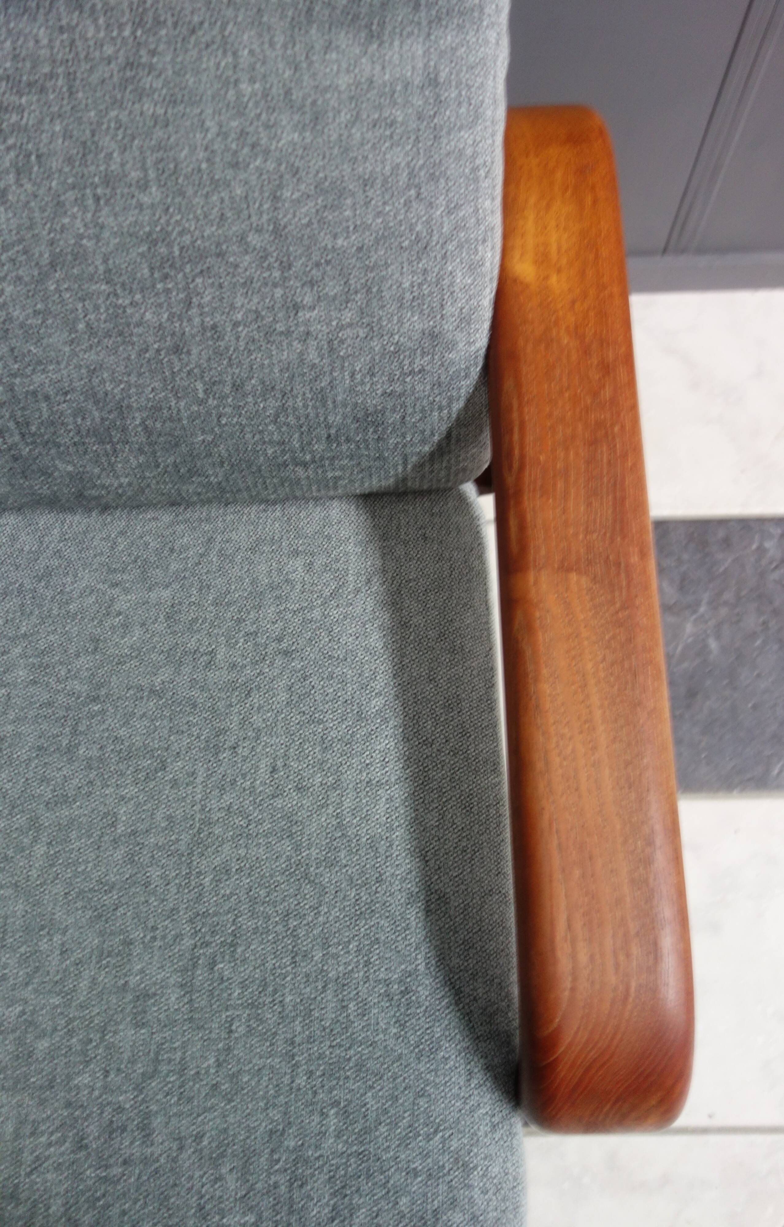 Teak and Grey highback chair by Dyrlund 1970s