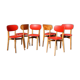 Lot 6 chairs Luterma years 60 skaï red