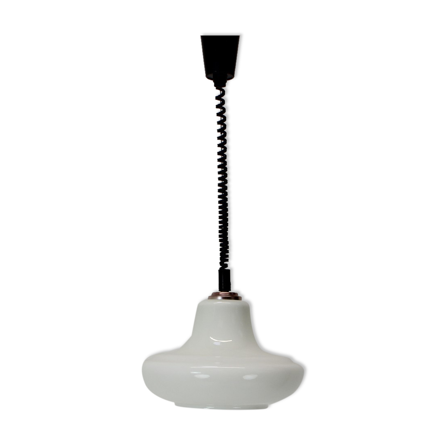 Mid-century adjustable glass pendant, 1970's