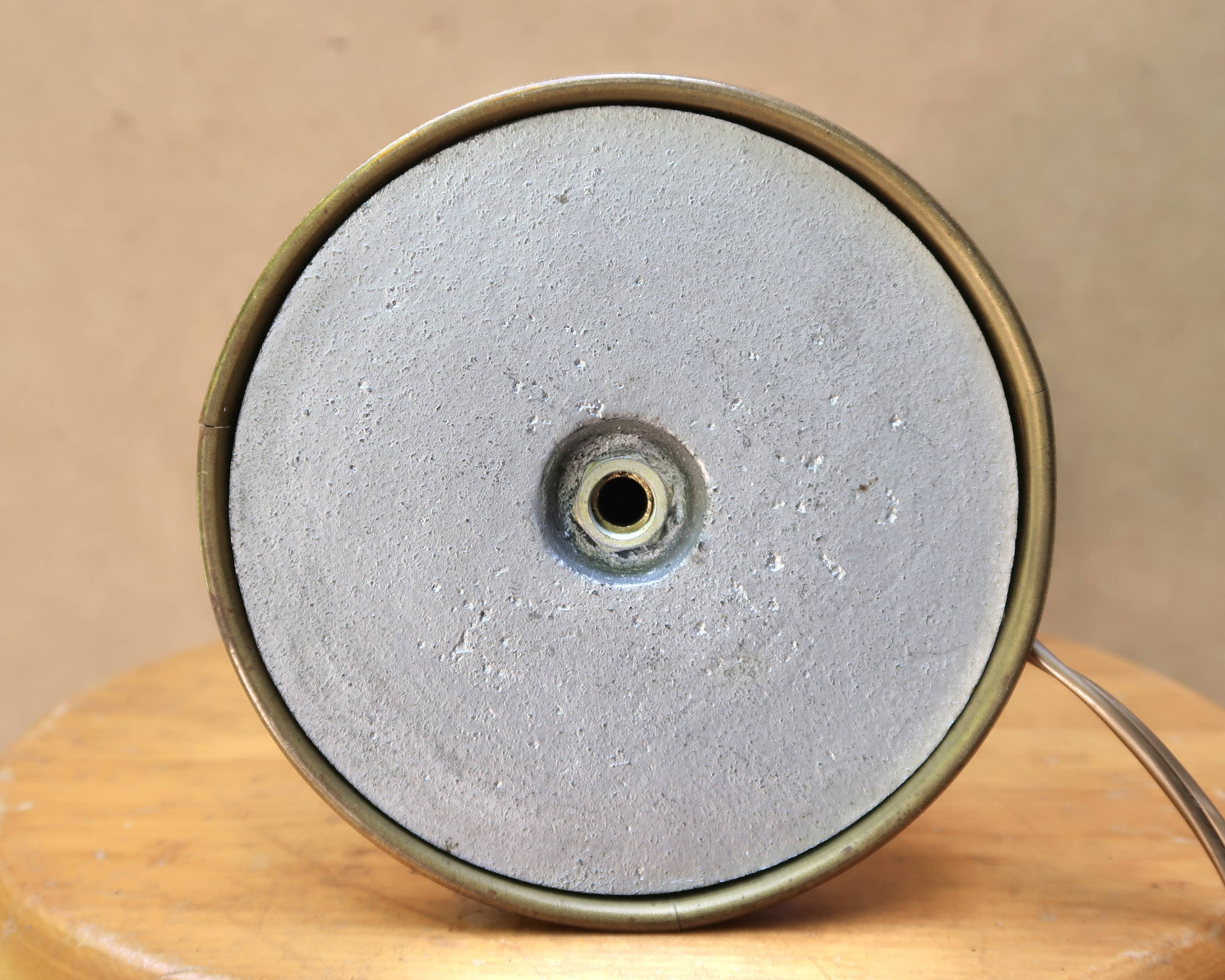 Brass lamp with opaque white opaline, 1950s