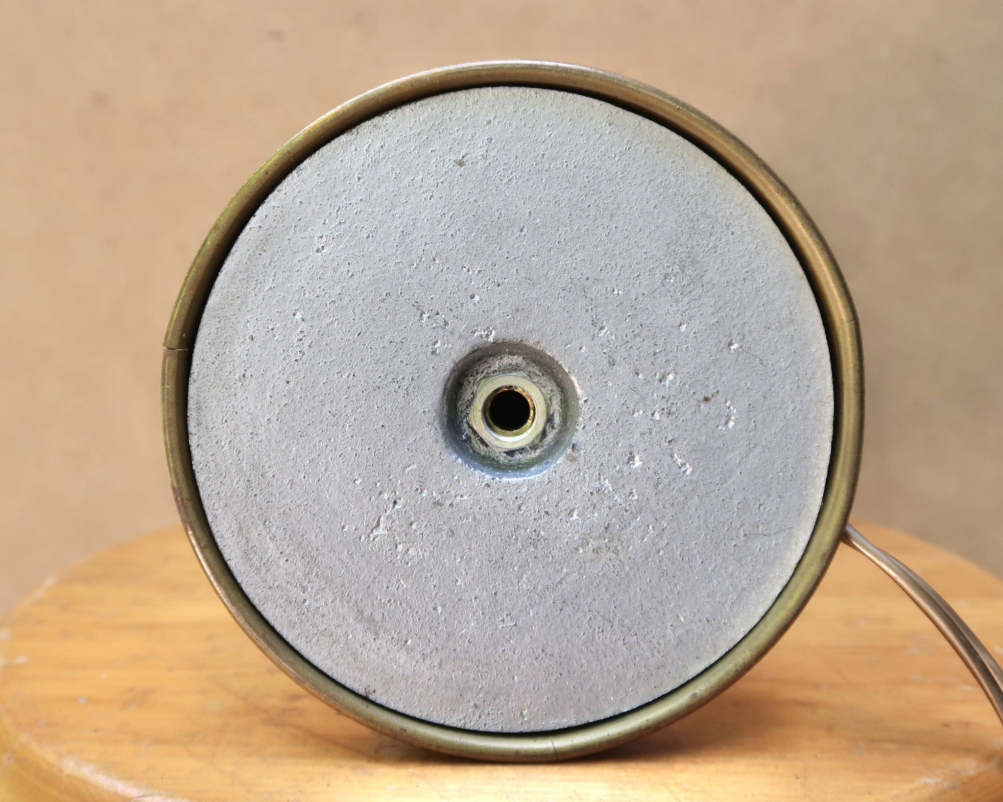 Brass lamp with opaque white opaline, 1950s