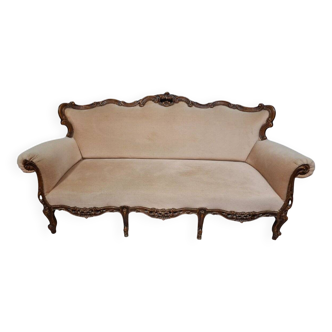 Carved walnut canapé – Louis XV style – 20th century