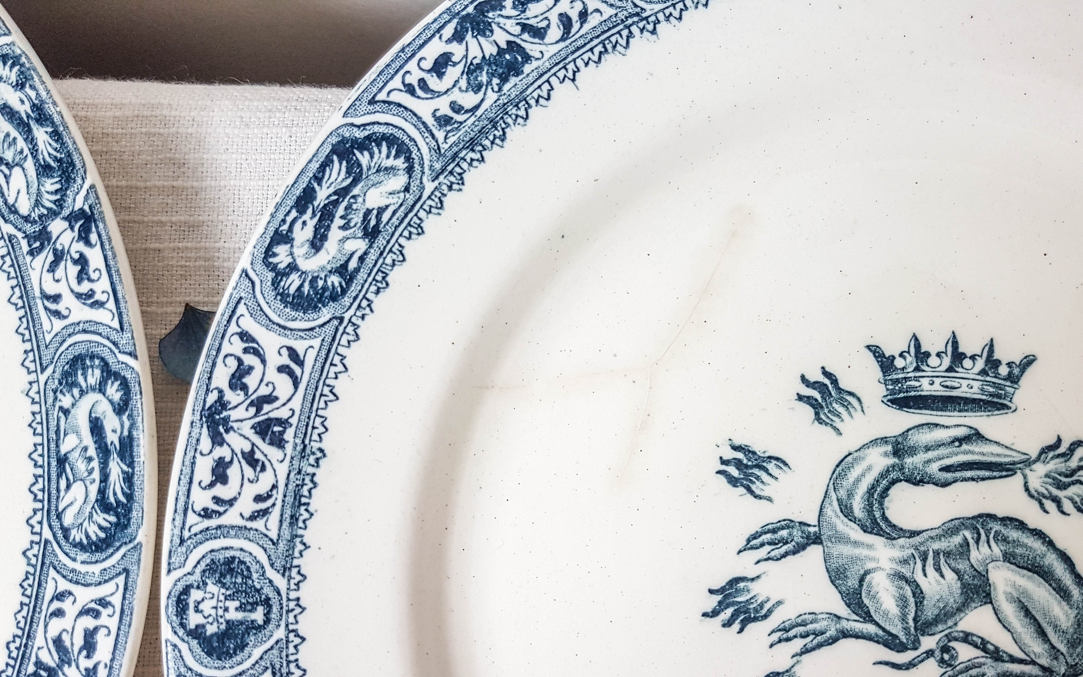 Lot 6 dessert plates François 1st SALINS Iron Earth
