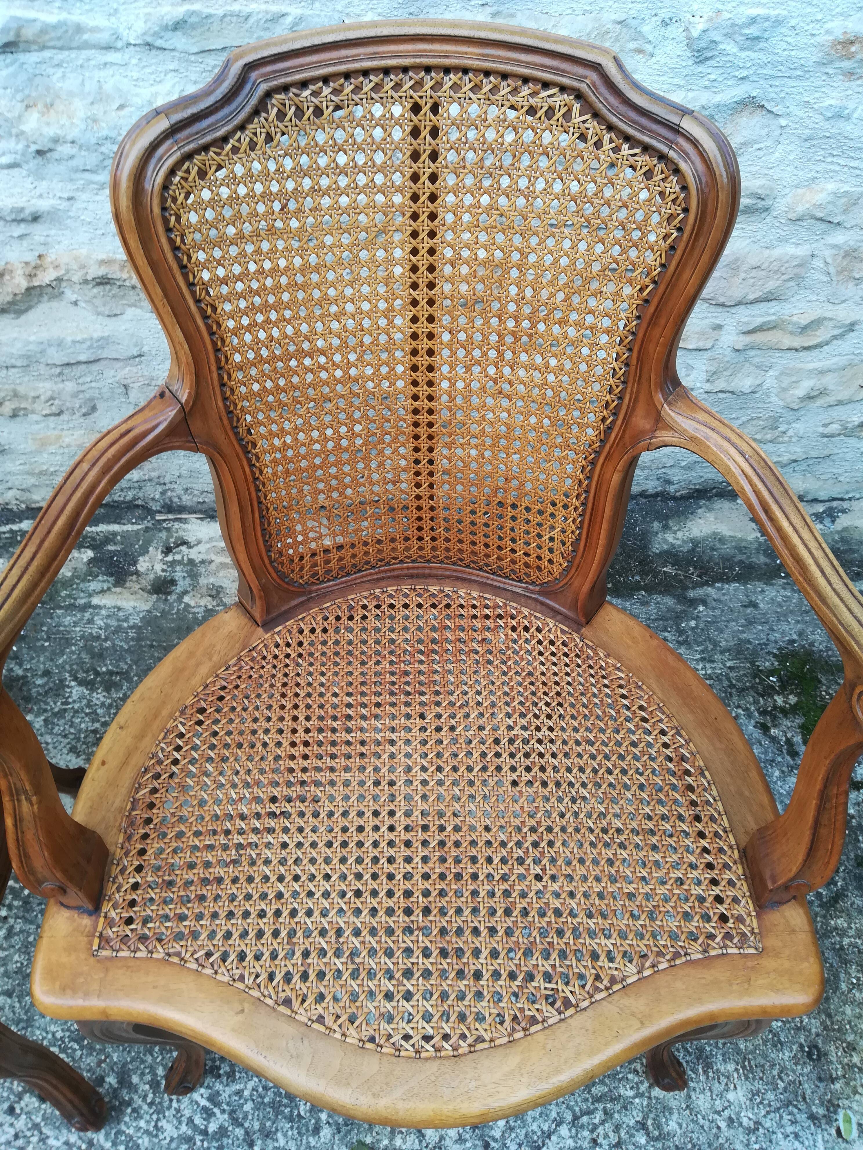 Louis xv style canne chairs