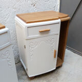 Pair white art deco bedsides