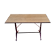 Bistro table, raw natural wood and cast iron foot, vintage