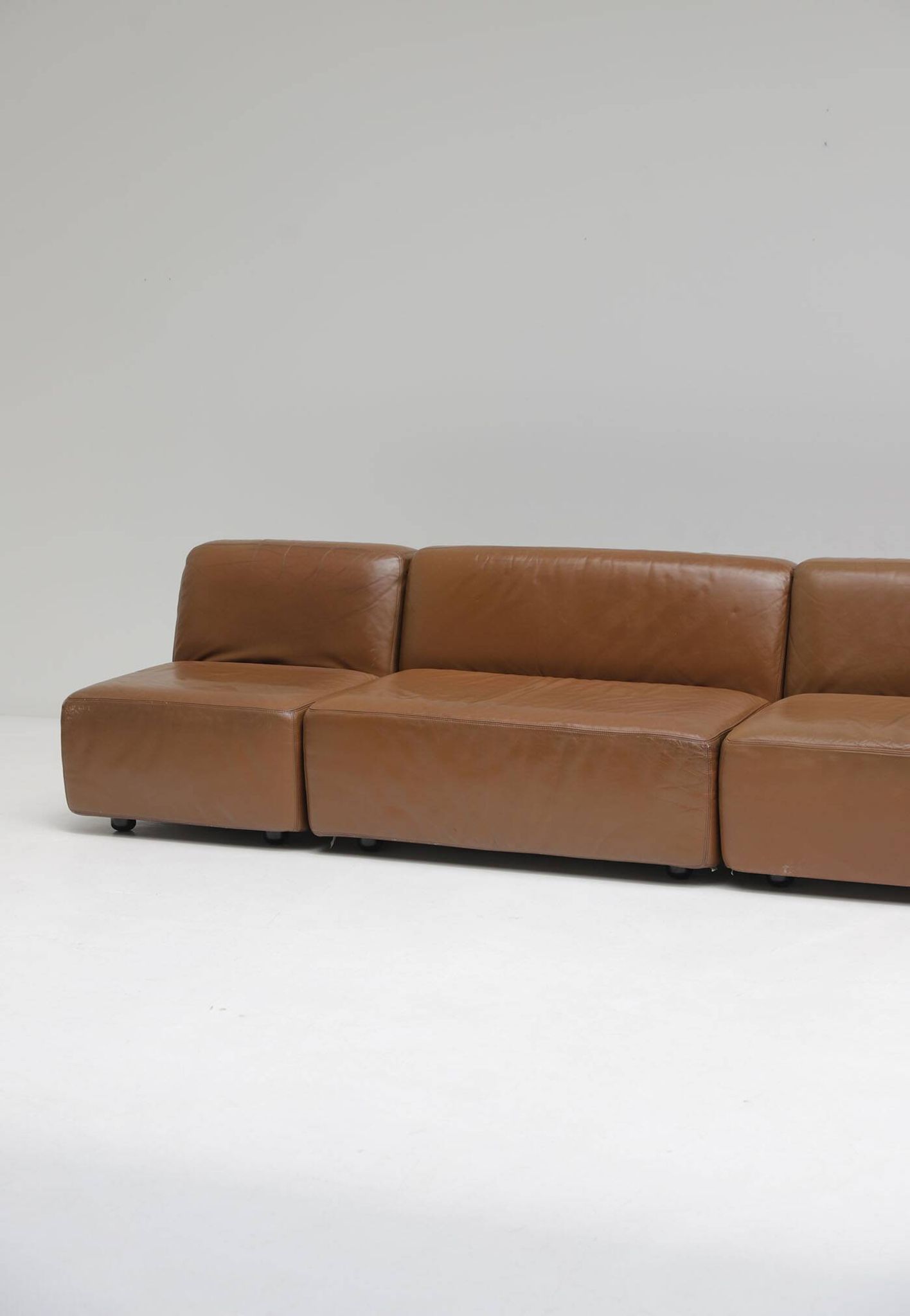 Canapé en cuir modulaire, fabriqué par Durlet, Belgique, années 1970.