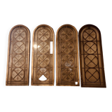 Set of 4 decorative carved glass windows from the 1900s