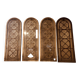 Set of 4 decorative carved glass windows from the 1900s