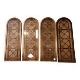 Lot de 4 Fenêtres décoratives en verre sculpté années 1900