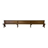 Monumental church pew with paneled backs, 19th century, circa 1880, made of oak and poplar