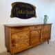 Old oak sideboard from the 1950s, vintage reconstruction period