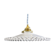suspension in white crenellated opaline with support and socket in new brass, new cable