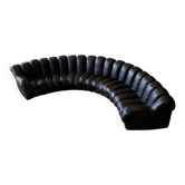 De Sede DS600 snake sofa in black leather by Ueli Berger, Switzerland 1970s