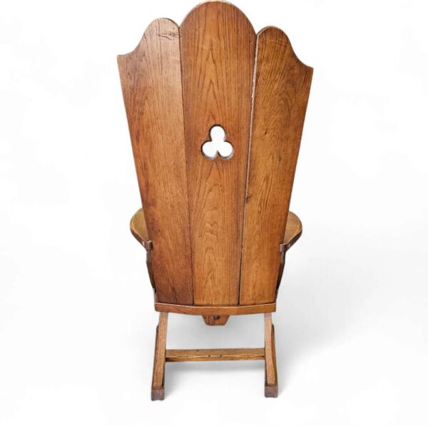 Fauteuil à dossier haut / monastère / siège en jonc des années 1950