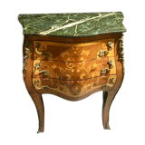 Curved commodus, tomb, Louis XV style, in marquetry, 3 drawers