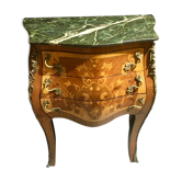 Curved commodus, tomb, Louis XV style, in marquetry, 3 drawers