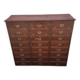 Antique workshop furniture / Large wooden flap cabinet in industrial style