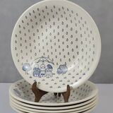 6 Sarreguemines earthenware dessert plates