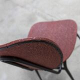 Vintage 70s chair in black lacquered metal and atypical red vinyl