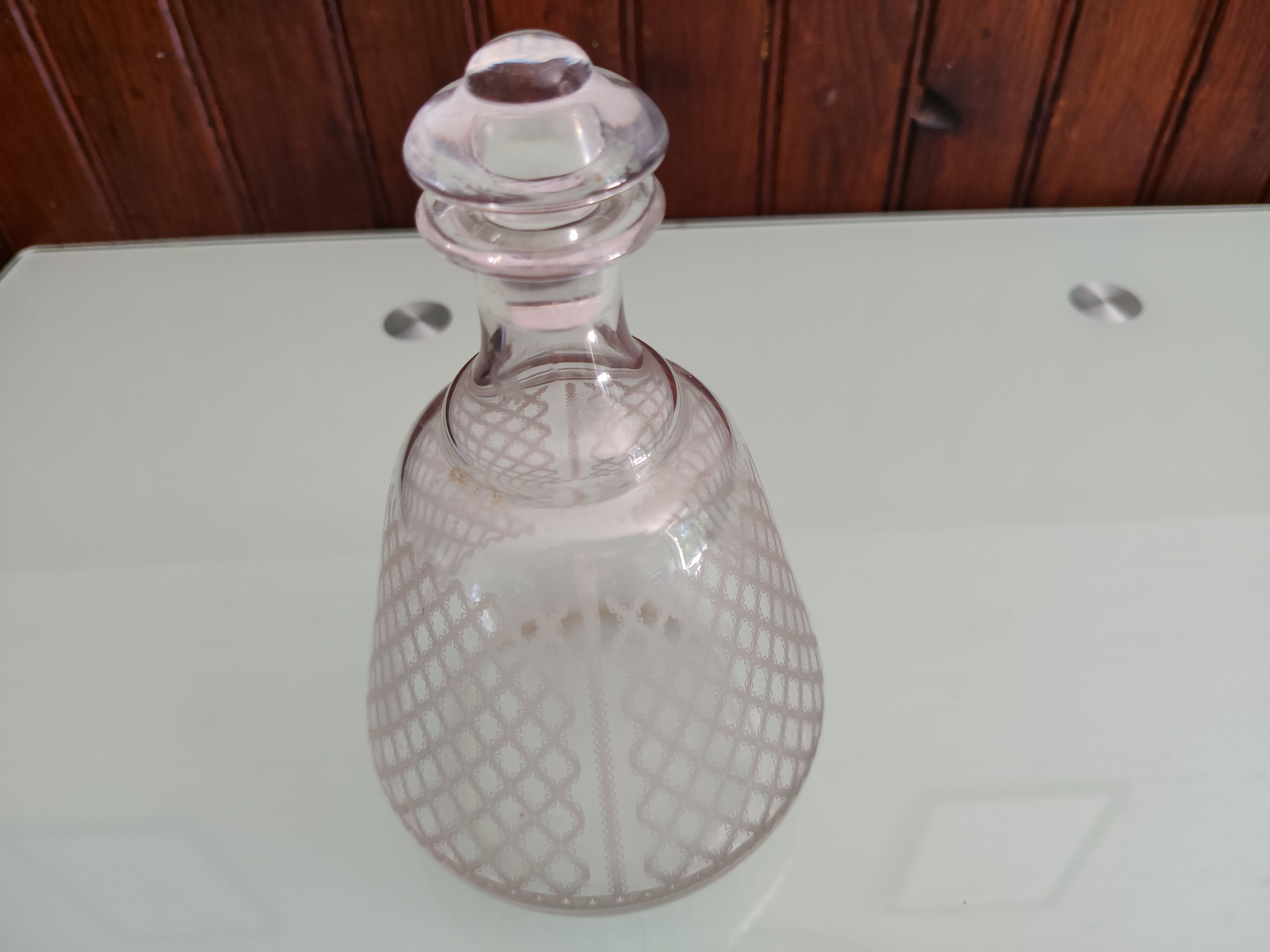 Engraved Crystal Carafe Model "Alhambra" Baccarat Years 1900-1920