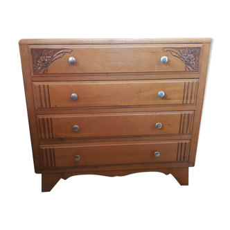 Art deco oak chest of drawers