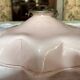 Vintage scalloped opaline pendant light